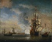 Willem Van de Velde The Younger English Warship Firing a Salute china oil painting artist